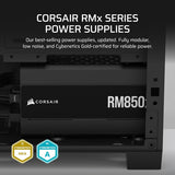 Corsair CP-9020270-NA RM850x Fully Modular Low-Noise ATX Power Supply, Cybenetics Gold Efficiency – Black