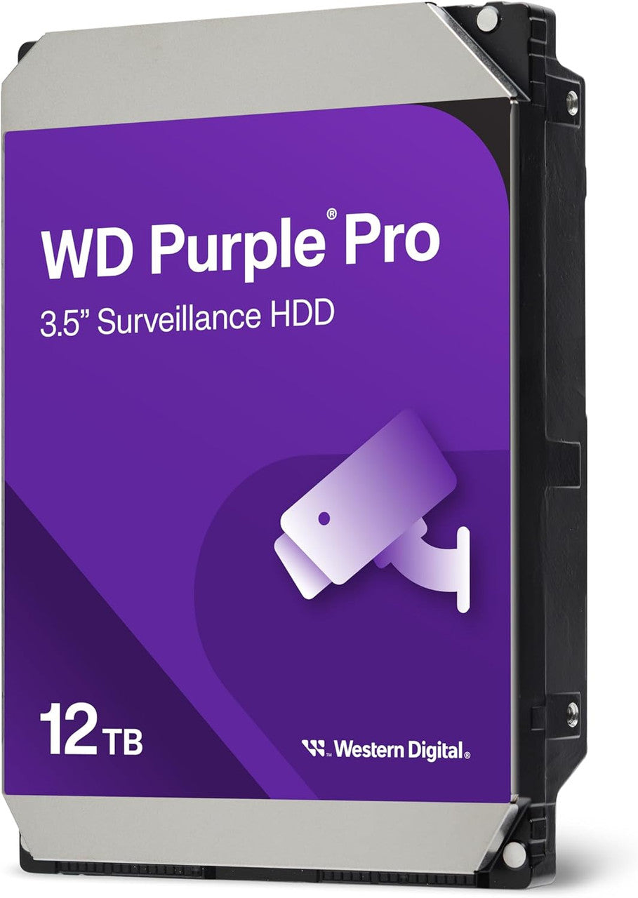 WD 12TB WD Purple Pro Surveillance Internal Hard Drive HDD - SATA 6 Gb/s, 512 MB Cache, 3.5" CMR Method WD122PURP