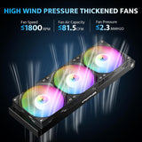 DarkFlash DF-DG360D-BK Liquid CPU Coole ARGB PWM Daisy Chain Connection Fans AIO Compatible w/Intel 1851/1700,AMDAM4/AM5