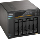 Asustor Lockerstor 6 Gen3 6 Bay NAS, Quad-Core 2.3GHz, 2x 10GbE Ports, 16G ECC DDR5, 4x M.2 SSD Slots (Diskless) AS6806T