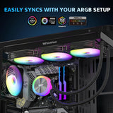 DarkFlash DF-DG360D-BK Liquid CPU Coole ARGB PWM Daisy Chain Connection Fans AIO Compatible w/Intel 1851/1700,AMDAM4/AM5