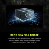 MSI MAG A850GL PCIE 5.1 & ATX 3.1 Gaming Power Supply Full Modular 80 Plus Gold Certified 850W MAGA850GLPCIE5