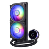 Cooler Master MasterLiquid PL240 FLUX AIO CPU Liquid Cooler, Gen2 ARGB 240mm 120 PWM Fans (Black) MLY-D24M-A23PZ-R1