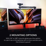 AVerMedia BA311 Live Streamer ARM - Premium Broadcasting Boom Arm, Desk Clamp, 5/8" Thread & 1/4" Thread Adapter