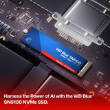 WD WDS500G5B0E Blue SN5100 500GB NVMe SSD M.2 2280, PCIe Gen 4.0, Internal Solid State Drive-Read Speeds Up to 6,600MB/s