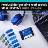 WD Blue 4TB SA510 SATA Internal Solid State Drive SSD - SATA III 6 Gb/s, 2.5"/7mm, Up to 560 MB/s (WDS400T3B0A)