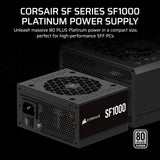 Corsair CP-9020257-NA SFX SF1000 (2024) Fully Modular Low Noise 80 Plus Platinum ATX Power Supply-ATX Bracket Included – Black