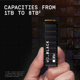 WD WDS400T2XHE BLACK4TB SN850X NVMe Internal Gaming Solid State Drive w/Heatsink compatible Gen4 PCIe M.2 2280Up to 7,300MB/s