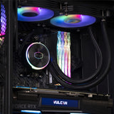 Cooler Master MasterLiquid PL240 FLUX AIO CPU Liquid Cooler, Gen2 ARGB 240mm 120 PWM Fans (Black) MLY-D24M-A23PZ-R1