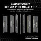 Corsair CMK32GX5M2B6000Z30 Vengeance DDR5 32GB (2x16GB) DDR5 6000MHz CL30 AMD Expo Intel XMP iCUE  Computer Memory - Gray