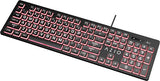 Azio KB512 Large Font Backlit USB Keyboard w/ 3 Interchangeable Backlight Colors