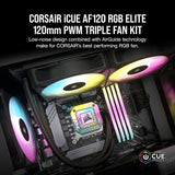 Refurbished Corsair iCUE AF120 RGB Elite 120mm PWM 3 Fan Kit Eight RGB LEDs Fluid Dynamic Bearing (Black) CO-9050154-WW/RF