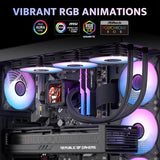 DarkFlash DF-DV360S-BK Liquid CPU Cooler LCD Screen ARGB PWM Radiator Aio Compatible w/Intel 1851/1700,AMD AM4/AM5 Black