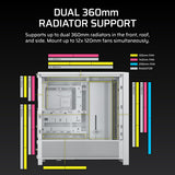 Corsair CC-9011291-WW 4000D Frame Modular Mid-Tower ATX PC Case InfiniRail Fan Mounting Dual 360mm Radiator - White
