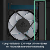 Arctic ACPCC00019A XtenderVG PC Case-Mid Tower Tempered Glass Panel-A-RGB Fans Vertical GPU Mounting kit - Mirror Black