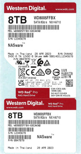 WD 8TB Red Pro NAS Internal Hard Drive HDD - 7200 RPM, SATA 6 Gb/s, CMR, 256 MB Cache, 3.5" WD8005FFBX