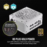 Corsair CP-9020274-NA ATX M850x Shift Fully Modular ATX Power Supply, 80 Plus Gold, Zero RPM - Modular Side Interface - White