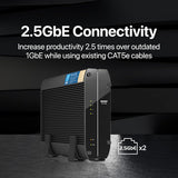 QNAP 4-Bay fanless Desktop NAS. Intel Celeron J6412 quad-core ,8GB RAM onboard ,2 x 2.5GbE, 1 x HDMI 1.4b TS-410E-8G-US