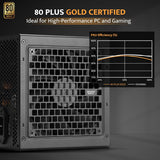 Darkflash DF-PMT-1050-BK PMT1050 Fully Modular Power Supply ATX 3.1& PCIe 5.1  80 Plus Gold Gaming PSU-Black