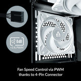ARCTIC P12 Max 120mm Case Fan luid dynamic bearing max 3300 RPM PWM regulated (White) ACFAN00293A