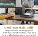 QNAP TBS-H574TX-I3-12G-US 5-bay All-Flash NASbook. Intel i3 8C/12T Processor, 12GB DDR4 RAM, 5 x E1.S  or 5 x M.2 2280