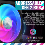 Cooler Master MasterLiquid PL240 FLUX AIO CPU Liquid Cooler, Gen2 ARGB 240mm 120 PWM Fans (Black) MLY-D24M-A23PZ-R1