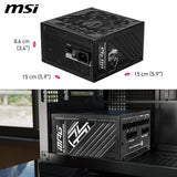 MSI MPG A1250GS PCIE5.1 ATX 3.1 Gaming Power Supply - Full Modular-80 Plus Gold Certified 1250W ATX PSU,10 Year Warranty