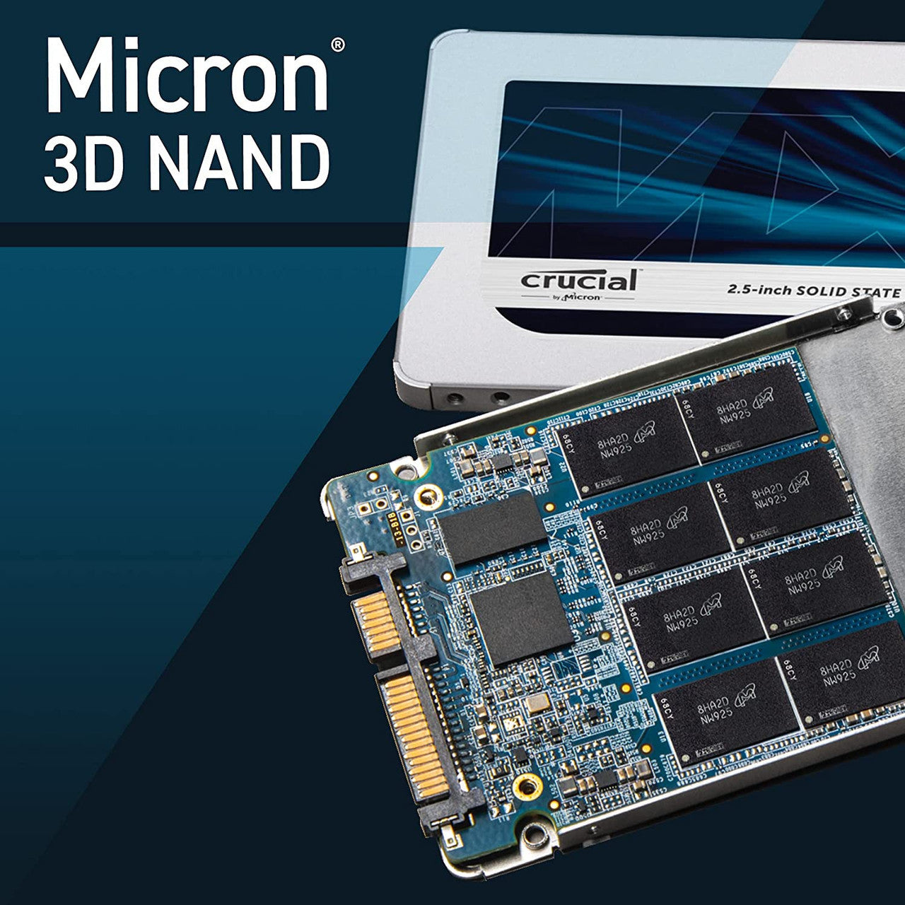 Crucial MX500 1TB 3D NAND SATA 2.5-inch 7mm (with 9.5mm adapter