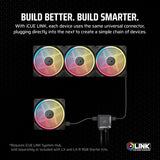 Corsair CO-9051049-WW iCUE Link LX120-R RGB 120mm PWM Reverse Single Fan Magnetic Dome Bearing, Dual Light Loops,Black