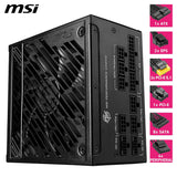 MSI MPG A1000GS PCIE5 1000W ATX 3.1 Gaming PSU Full Modular 80 Plus Gold Certified