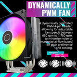 Cooler Master Hyper 212 Spectrum V3 ARGB 120mm 4-Pin PWM 1750RPM Air Cooler - Black (RR-S4NA-17PA-R1)