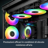 Arctic ACFAN00309A P12 Pro A-RGB Fan 120 mm PWM w/ Y-Cable Splitter 0 RPM<5% PWM, Fluid Dynamic Bearing RGB, 4-Pin - Black