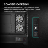 GAMDIAS GD-Atlas M1 Black Mid Tower Gaming Computer Case w/Display& App, ATX Tempered Glass PC Case, Built-in 3X 120mm ARGB PWM Fans, Up to RTX 4000 GPU/VGA 410mm& 360mm AIO/Radiator& 6x120mm Fans& 160mm CPU Cooler
