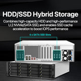 QNAP 22-Bay 3U rackmount NAS, Intel Xeon E-2378, 64 GB ECC DDR4, USB 3.2 Gen2, 550W redundant TS-H2287XU-RP-E2378-64G-US