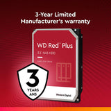 Western Digital 4TB WD Red Plus NAS Internal Hard Drive HDD - 5400 RPM, SATA 6 Gb/s, CMR, 256 MB Cache, 3.5" WD40EFPX