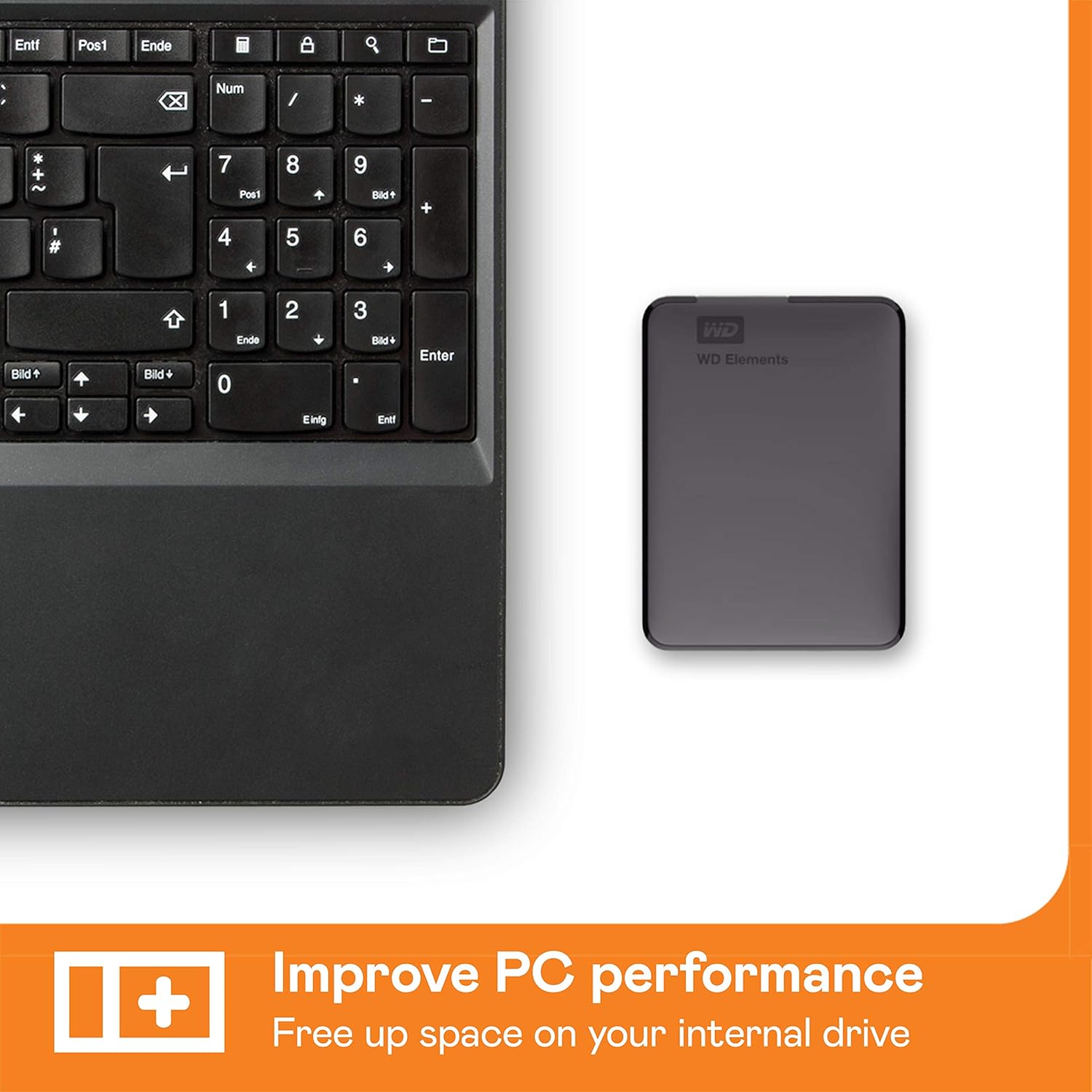 WD 2TB Elements Portable External Hard Drive HDD, USB 3.0