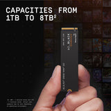 WD BLACK 8TB SN850X NVMe Internal Gaming SSD Solid State Drive - Gen4 PCIe, M.2 2280, Up to 7,200 MB/s WDS800T2X0E