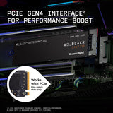 WD BLACK 500GB SN770 NVMe Internal Gaming SSD Solid State Drive - Gen4 PCIe, M.2 2280, Up to 4,000 MB/s (WDS500G3X0E)