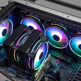 Cooler Master MasterFan MF120 Halo²Fan, Duo-Ring ARGB Gen2 LED 120mm Hybrid Frame Case fan, Liquid-Black MFL-B2DN-21NP2-R2