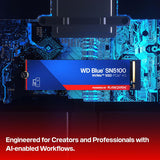 WD WDS500G5B0E Blue SN5100 500GB NVMe SSD M.2 2280, PCIe Gen 4.0, Internal Solid State Drive-Read Speeds Up to 6,600MB/s