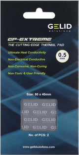 Gelid Solutions GP-Extreme 12W-Thermal Pad 80x40x1.0 (2pcs) Excellent Heat Conduction, Ideal Gap Filler TP-VP01-B