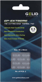 Gelid Solutions GP-Extreme 12W-Thermal Pad 80x40x0.5 (2pcs) Excellent Heat Conduction, Ideal Gap Filler TP-VP01-A