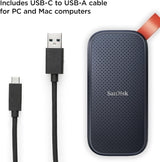 SanDisk SDSSDE30-1T00-G26 1TB Portable SSD - Up to 800MB/s,USB-C 3.2 Gen 2, Updated Firmware,External Solid State Drive