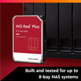 WD WD30EFPX 3TB Red Plus NAS Internal Hard Drive HDD - 5400 RPM, SATA 6 Gb/s, CMR, 64 MB Cache, 3.5"