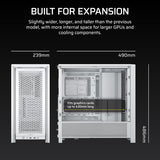 Corsair CC-9011291-WW 4000D Frame Modular Mid-Tower ATX PC Case InfiniRail Fan Mounting Dual 360mm Radiator - White
