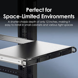 QNAP TS-H765EU-8G-US 1U 4-bayÂ  3.5" SATA + 3 x E1.S/PCIe M.2 2280 short depth 12" rackmount NAS, Intel Atom x7405C 4C