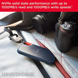 SanDisk SDSSDE61-1T00-G25 1TB Extreme Portable SSD - Up to 1050MB/s, USB-C 3.2 Gen 2, IP65 , External Solid State Drive