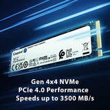 Kingston SNV2S/4000G NV2 4TB M.2 2280 NVMe Internal SSD, PCIe 4.0 Gen 4x4, Up to 3500 MB/s, Solid State Drive