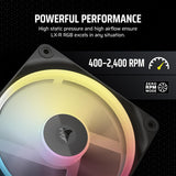 Corsair CO-9051049-WW iCUE Link LX120-R RGB 120mm PWM Reverse Single Fan Magnetic Dome Bearing, Dual Light Loops,Black