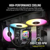 Refurbished Corsair iCUE AF120 RGB Elite 120mm PWM 3 Fan Kit Eight RGB LEDs Fluid Dynamic Bearing (Black) CO-9050154-WW/RF